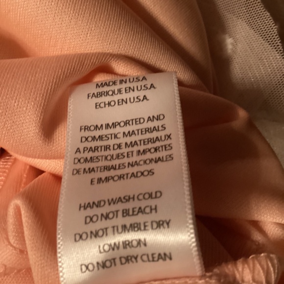 Eva Franco Anthropologie peach apricot mesh layered Polka Dot Top short sleeve - Picture 8 of 8